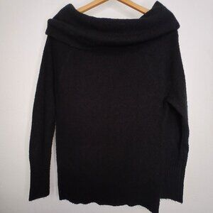 UEC Express Black Off Shoulder or Cowl Neck fuzzy sweater size small